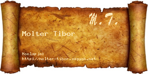 Molter Tibor névjegykártya